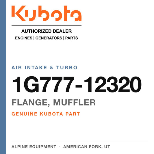 Genuine Kubota flange, muffler, part number 1G777-12320 — Alpine Equipment