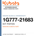 Genuine Kubota kit piston, part number 1G777-21683 — Alpine Equipment