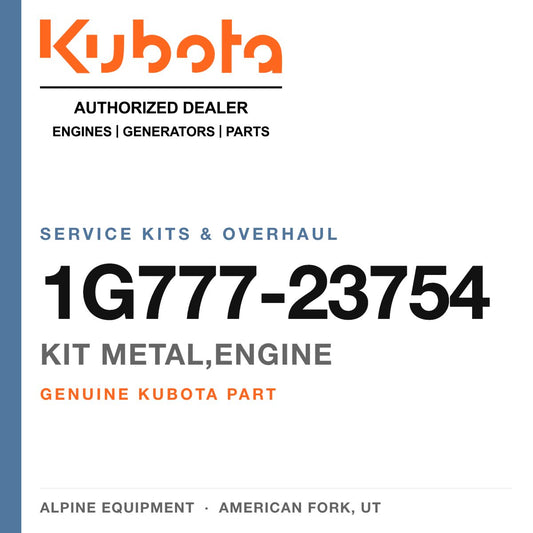 Genuine Kubota kit metal,engine, part number 1G777-23754 — Alpine Equipment