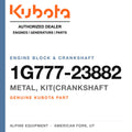 Genuine Kubota metal, kit(crankshaft, part number 1G777-23882 — Alpine Equipment