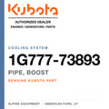 Genuine Kubota pipe, boost, part number 1G777-73893 — Alpine Equipment