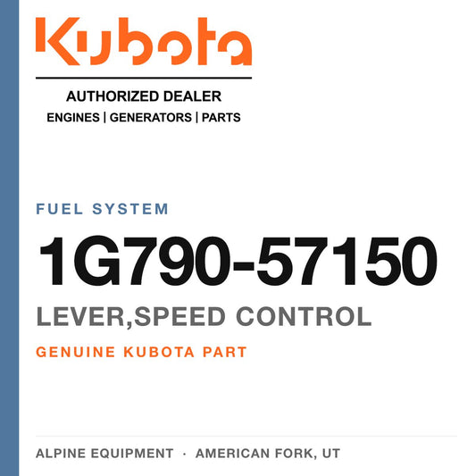 Genuine Kubota lever,speed control, part number 1G790-57150 — Alpine Equipment