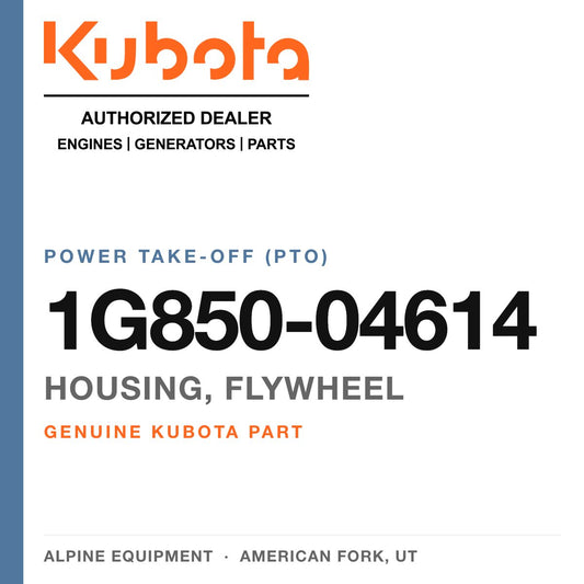 Genuine Kubota housing, flywheel, part number 1G850-04614 — Alpine Equipment