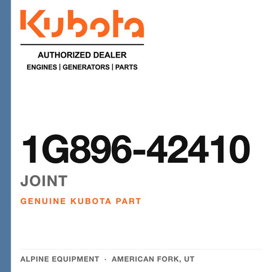 Genuine Kubota joint, part number 1G896-42410 — Alpine Equipment