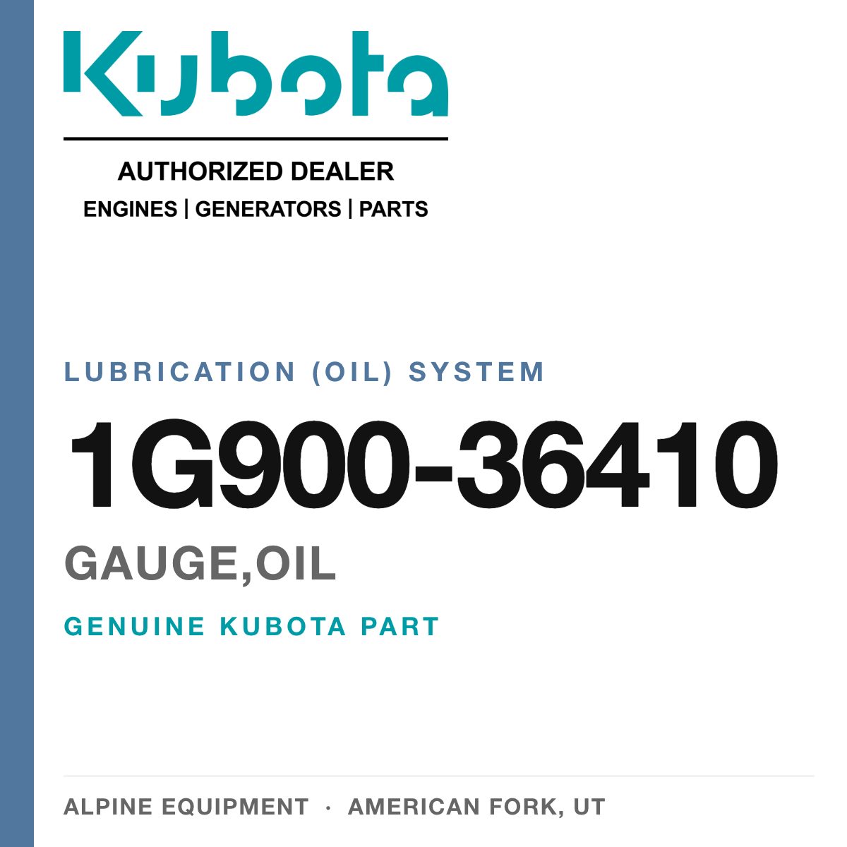 Genuine Kubota gauge,oil, part number 1G900-36410 — Alpine Equipment