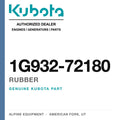 Genuine Kubota rubber, part number 1G932-72180 — Alpine Equipment