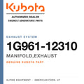 Genuine Kubota manifold,exhaust, part number 1G961-12310 — Alpine Equipment