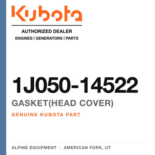 Genuine Kubota gasket(head cover), part number 1J050-14522 — Alpine Equipment