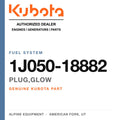 Genuine Kubota plug,glow, part number 1J050-18882 — Alpine Equipment