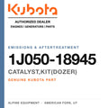 Genuine Kubota catalyst,kit(dozer), part number 1J050-18945 — Alpine Equipment