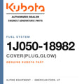 Genuine Kubota cover(plug,glow), part number 1J050-18982 — Alpine Equipment