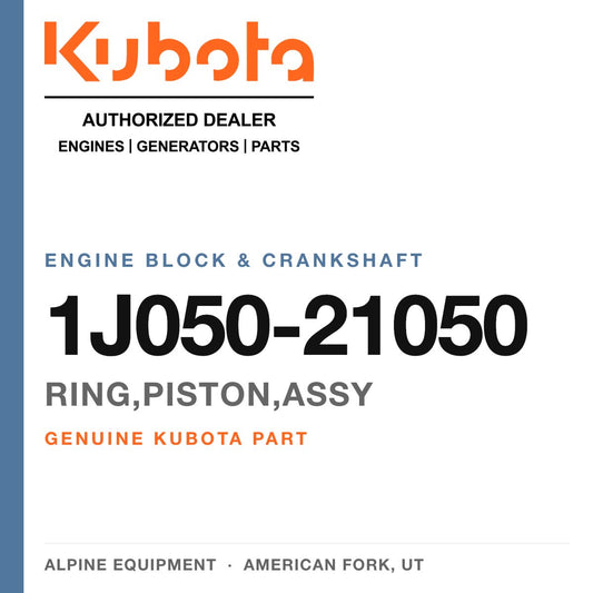 Genuine Kubota ring,piston,assy, part number 1J050-21050 — Alpine Equipment