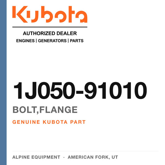 Genuine Kubota bolt,flange, part number 1J050-91010 — Alpine Equipment