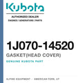 Genuine Kubota gasket(head cover), part number 1J070-14520 — Alpine Equipment