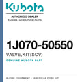 Genuine Kubota valve,kit(scv), part number 1J070-50550 — Alpine Equipment