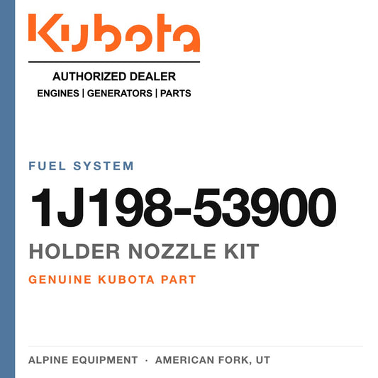 Genuine Kubota holder nozzle kit, part number 1J198-53900 — Alpine Equipment