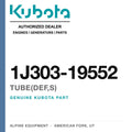Genuine Kubota tube(def,s), part number 1J303-19552 — Alpine Equipment