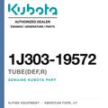 Genuine Kubota tube(def,r), part number 1J303-19572 — Alpine Equipment