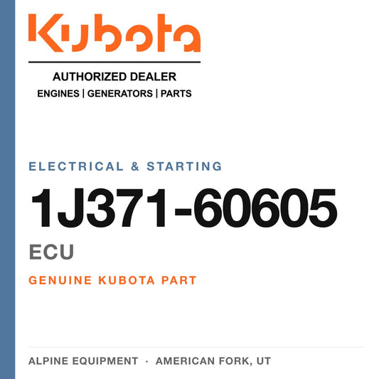 Genuine Kubota ecu, part number 1J371-60605 — Alpine Equipment