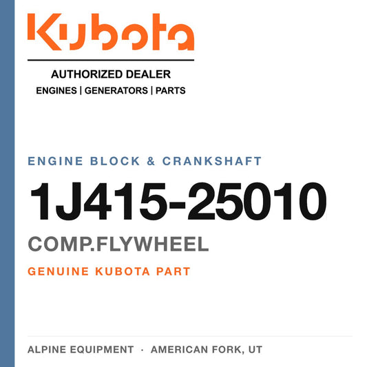 Genuine Kubota comp.flywheel, part number 1J415-25010 — Alpine Equipment