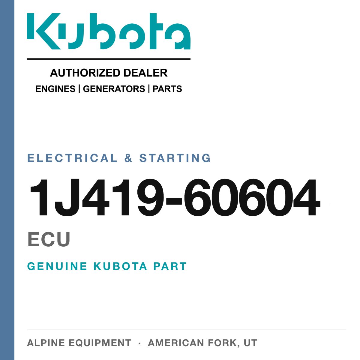 Genuine Kubota ecu, part number 1J419-60604 — Alpine Equipment