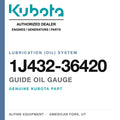 Genuine Kubota guide oil gauge, part number 1J432-36420 — Alpine Equipment