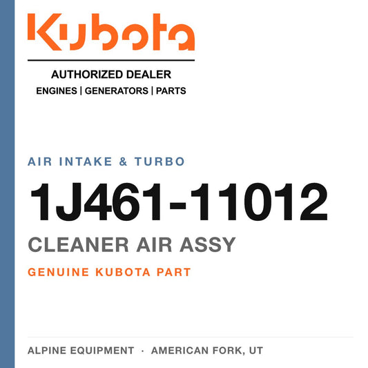 Genuine Kubota cleaner air assy, part number 1J461-11012 — Alpine Equipment