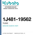 Genuine Kubota tube, part number 1J481-19562 — Alpine Equipment