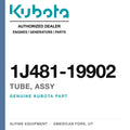Genuine Kubota tube, assy, part number 1J481-19902 — Alpine Equipment
