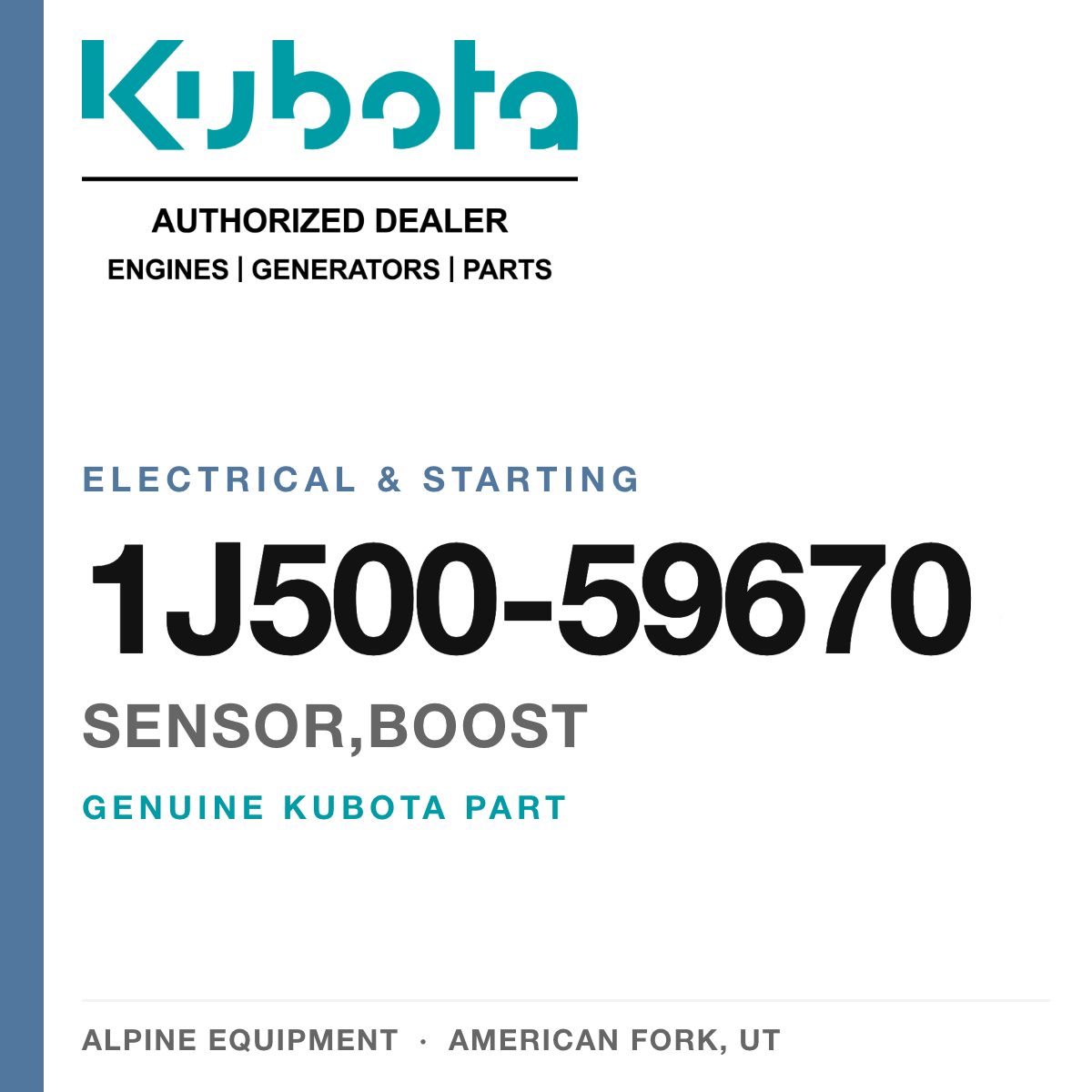 Genuine Kubota sensor,boost, part number 1J500-59670 — Alpine Equipment