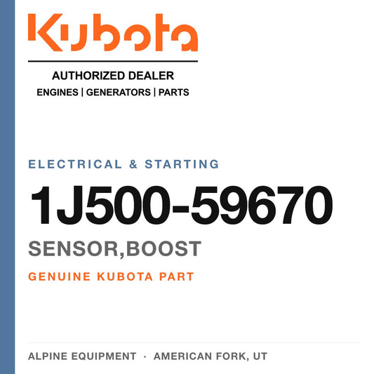 Genuine Kubota sensor,boost, part number 1J500-59670 — Alpine Equipment