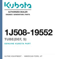 Genuine Kubota tube(def, s), part number 1J508-19552 — Alpine Equipment
