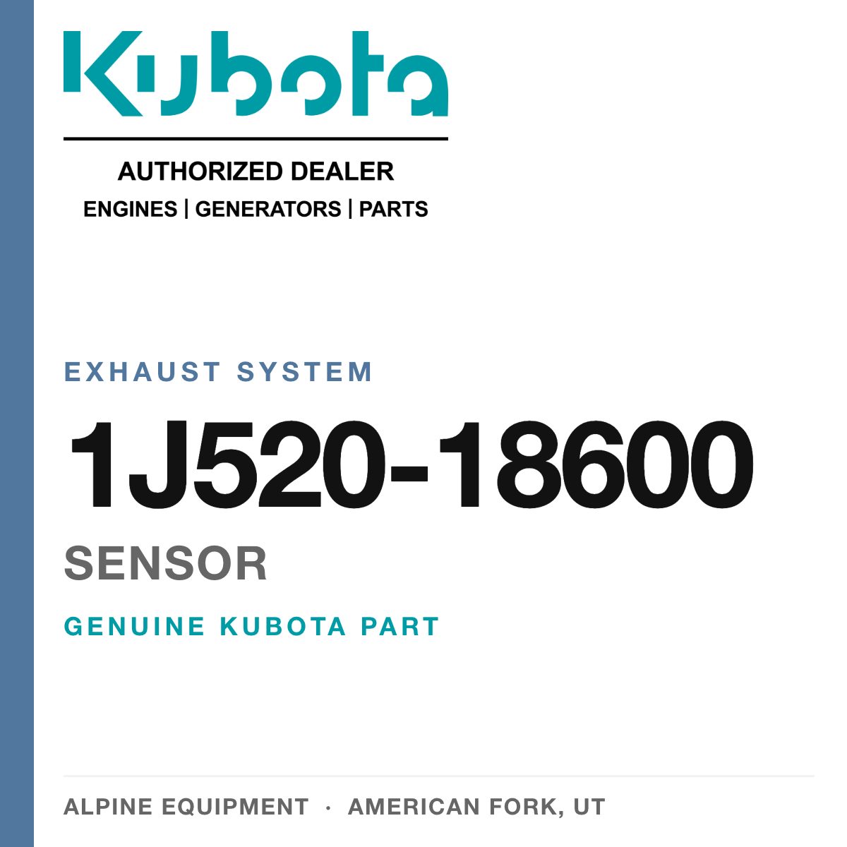 Genuine Kubota sensor, part number 1J520-18600 — Alpine Equipment