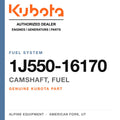 Genuine Kubota camshaft, fuel, part number 1J550-16170 — Alpine Equipment