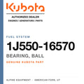 Genuine Kubota bearing, ball, part number 1J550-16570 — Alpine Equipment