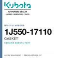 Genuine Kubota gasket, part number 1J550-17110 — Alpine Equipment