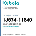 Genuine Kubota gasket(inlet, 2), part number 1J574-11840 — Alpine Equipment