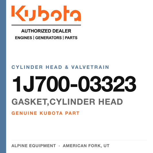 Genuine Kubota gasket,cylinder head, part number 1J700-03323 — Alpine Equipment