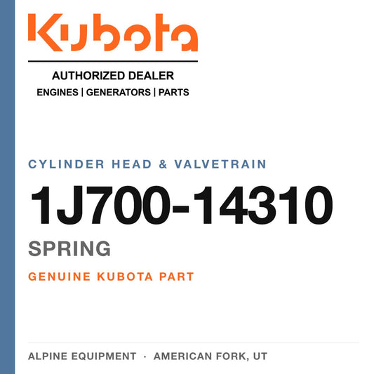 Genuine Kubota spring, part number 1J700-14310 — Alpine Equipment