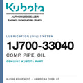 Genuine Kubota comp. pipe, oil, part number 1J700-33040 — Alpine Equipment