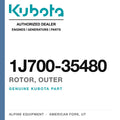 Genuine Kubota rotor, outer, part number 1J700-35480 — Alpine Equipment
