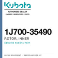 Genuine Kubota rotor, inner, part number 1J700-35490 — Alpine Equipment