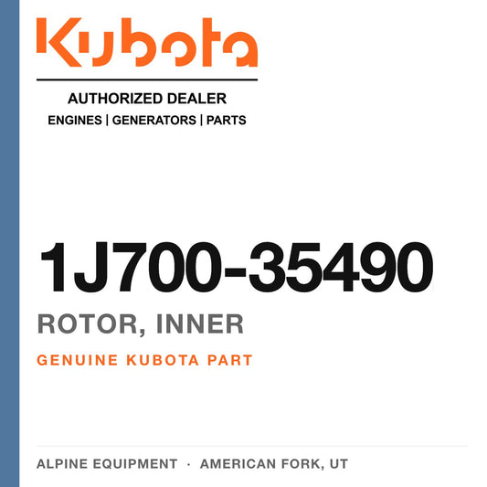 Genuine Kubota rotor, inner, part number 1J700-35490 — Alpine Equipment