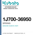Genuine Kubota spring, part number 1J700-36950 — Alpine Equipment