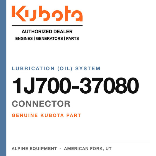 Genuine Kubota connector, part number 1J700-37080 — Alpine Equipment