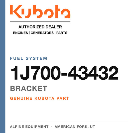Genuine Kubota bracket, part number 1J700-43432 — Alpine Equipment
