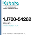 Genuine Kubota spring, part number 1J700-54262 — Alpine Equipment