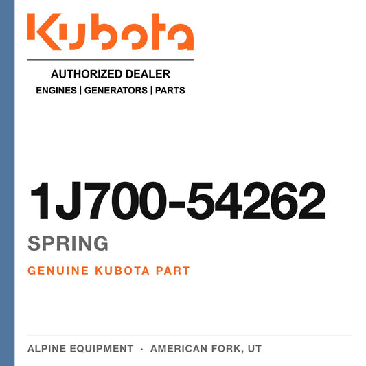Genuine Kubota spring, part number 1J700-54262 — Alpine Equipment