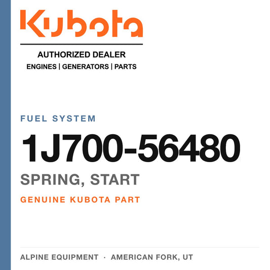 Genuine Kubota spring, start, part number 1J700-56480 — Alpine Equipment