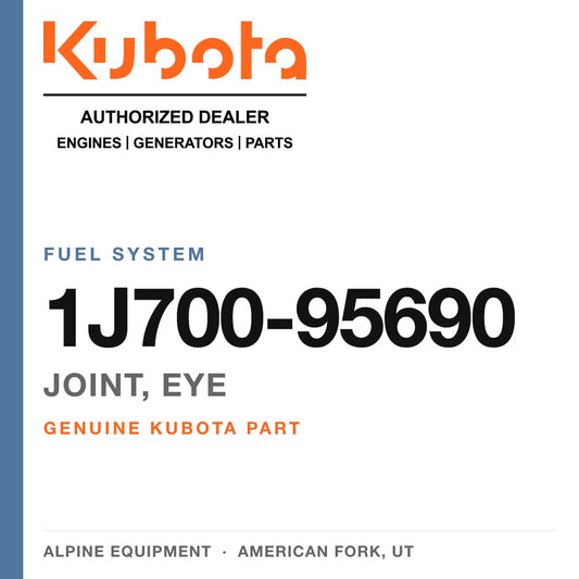Genuine Kubota joint, eye, part number 1J700-95690 — Alpine Equipment